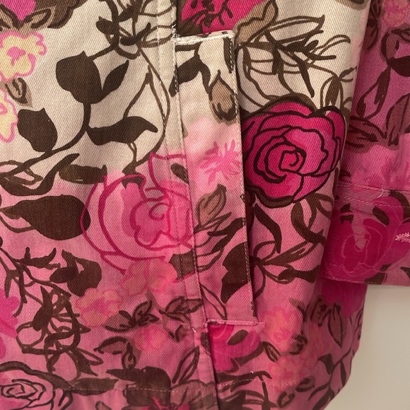 Christopher Banks Y2K Cotton Floral Jacket/pockets front/Buttons/3/4 L Sleeves - Picture 5 of 12